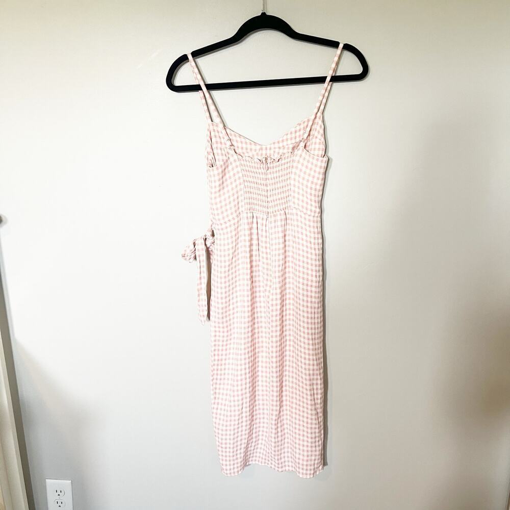 Reformation Pink Gingham Midi Dress - Picture 3 of 11